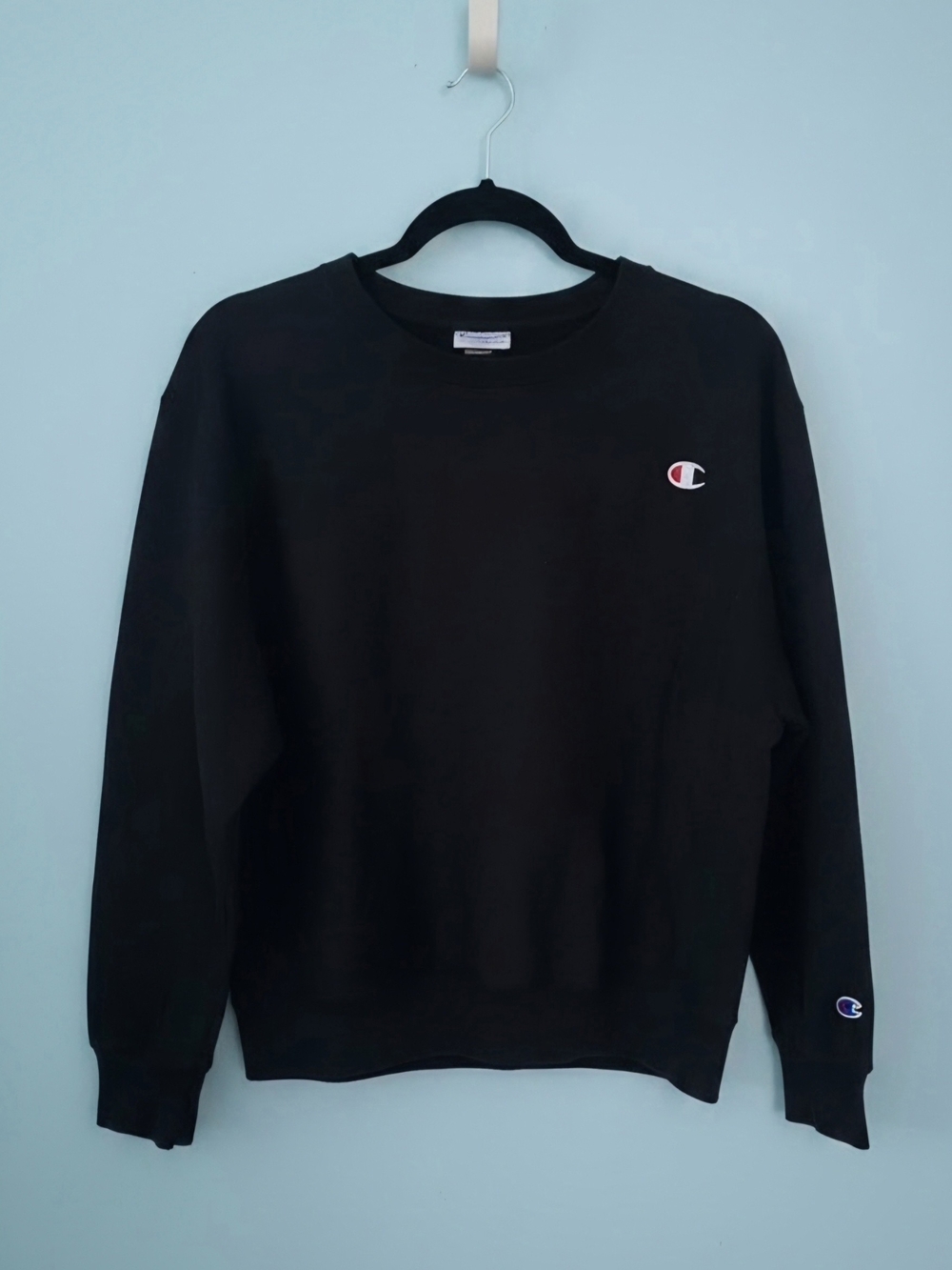 Champion Black Crewneck Sweatshirt with Small Logo